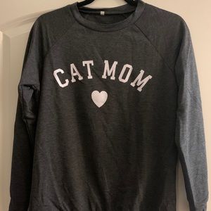 Light weight charcoal gray Cat mom sweatshirt
